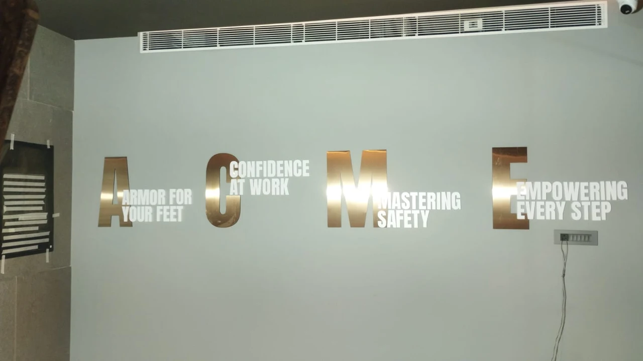 Acme Safety Shoes signage, detail 8