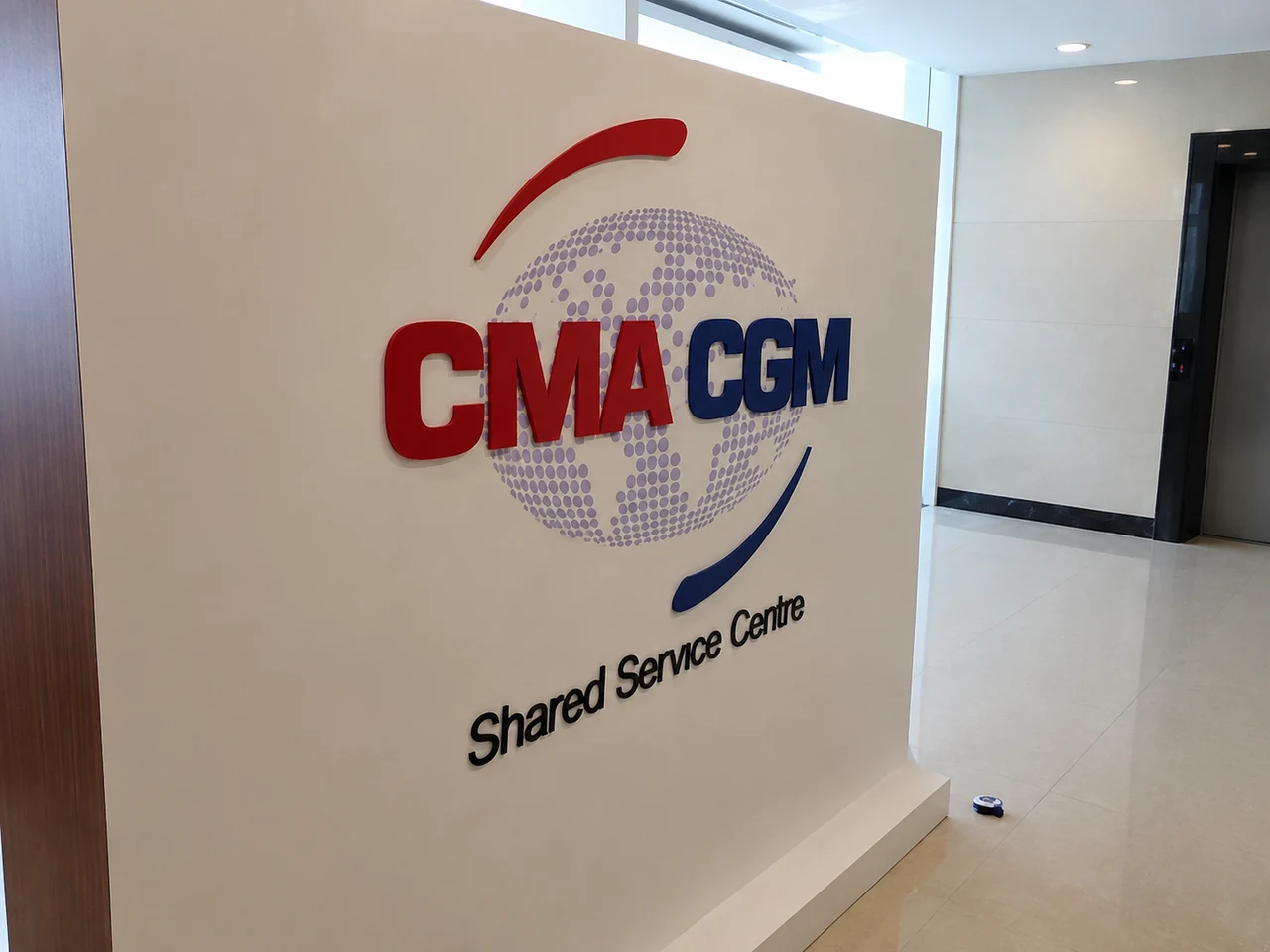 CMA CGM signage, installed view
