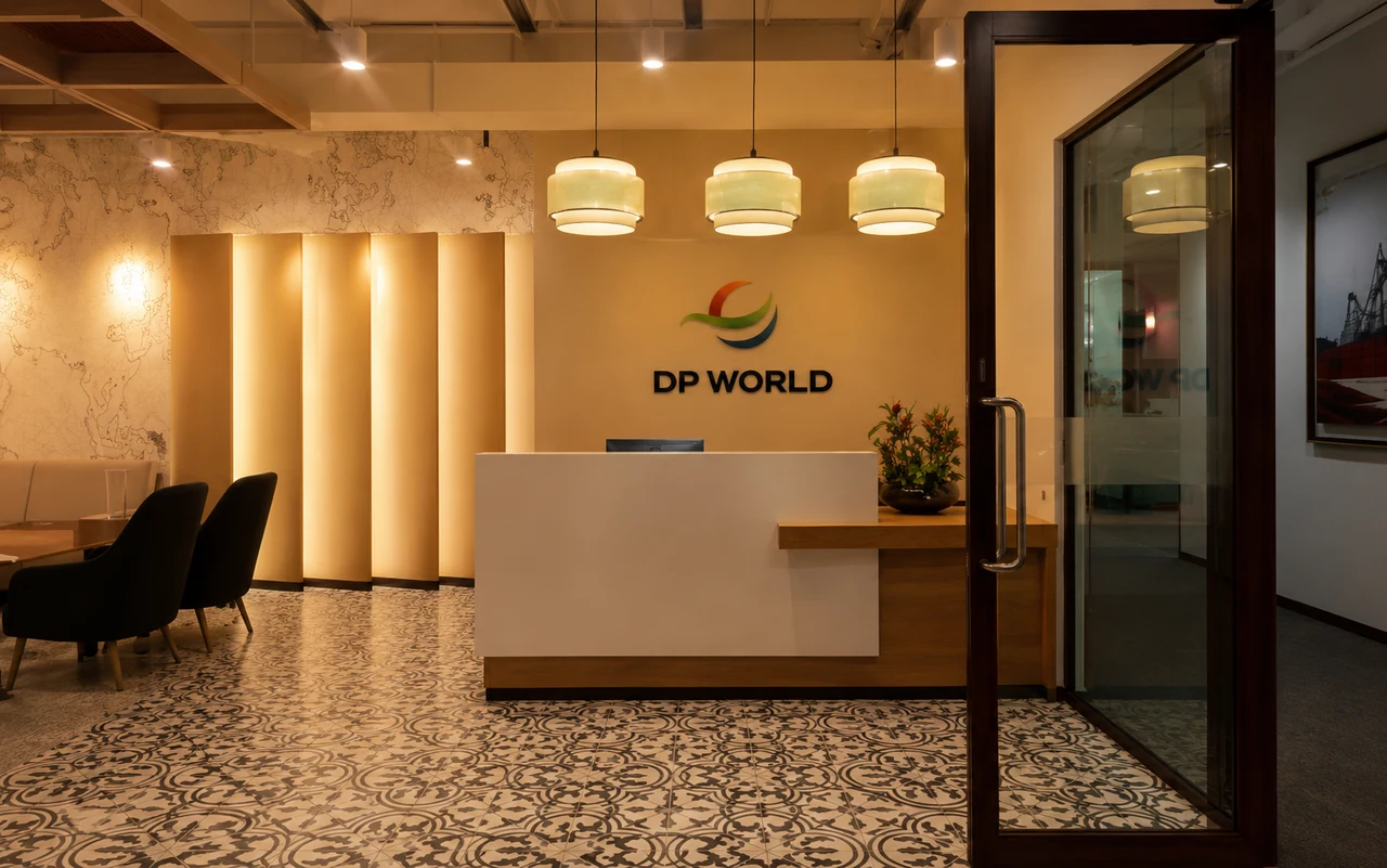 DP World signage, installed view