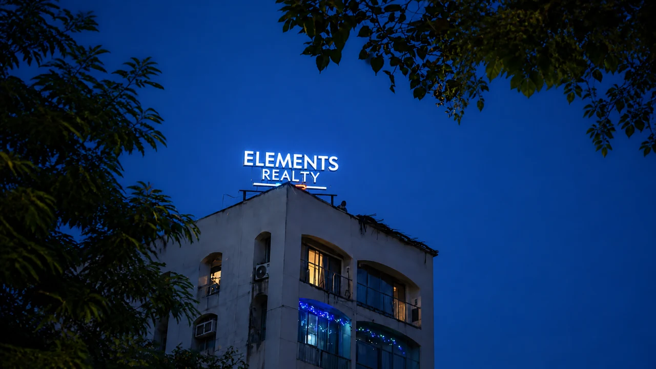 Element Realty signage, installed view