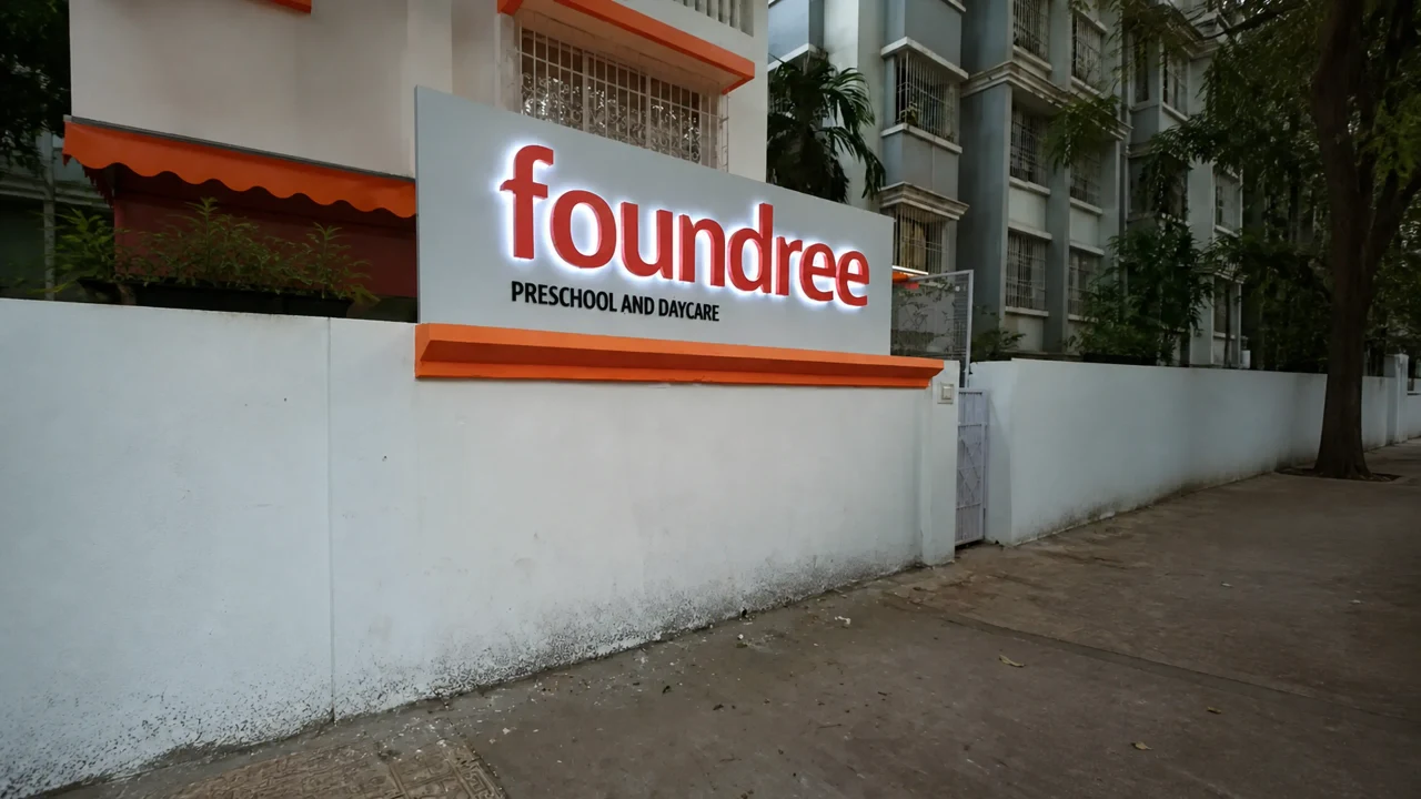 Foundree signage, installed view