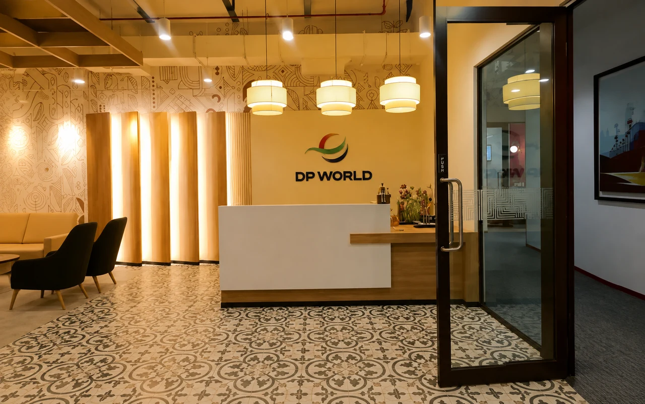 DP World reception signage