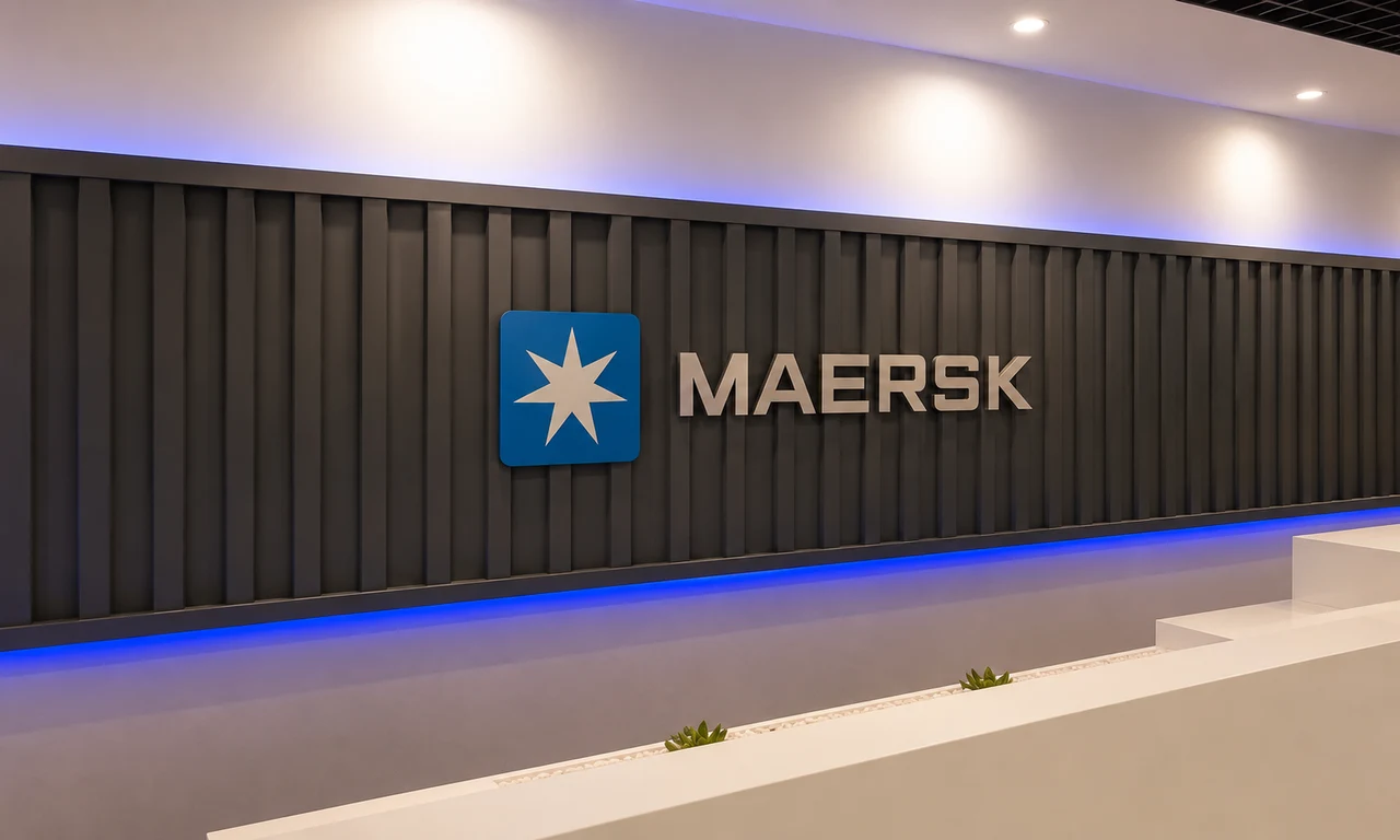 Maersk signage, installed view