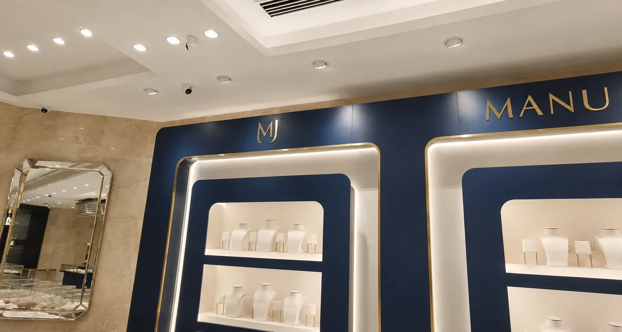 Manubhai Jewellers signage, detail 5