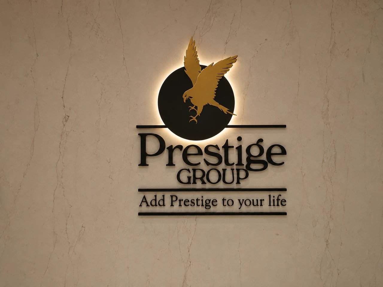 Prestige signage, installed view