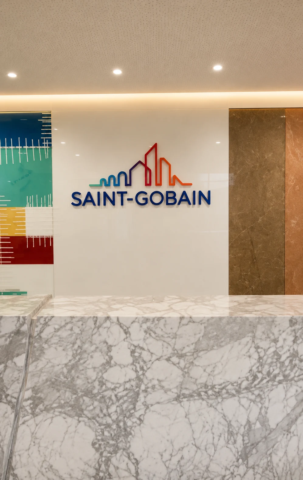Saint Gobain signage, installed view