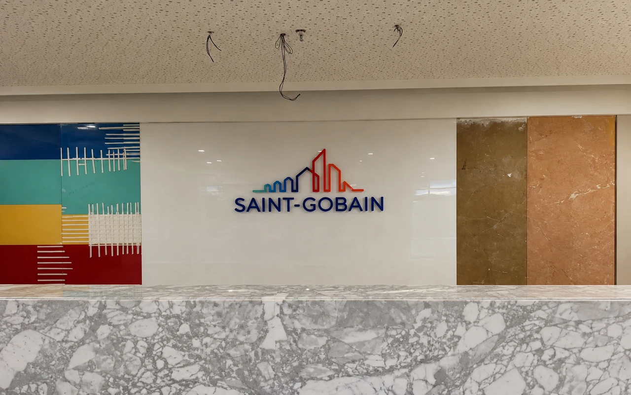 Saint Gobain signage, detail 2