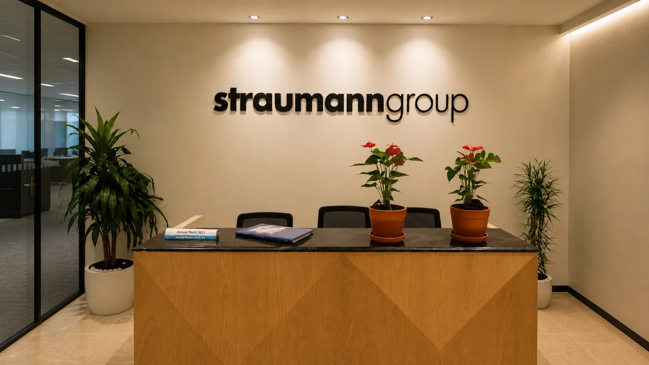 Straumann Group signage, installed view