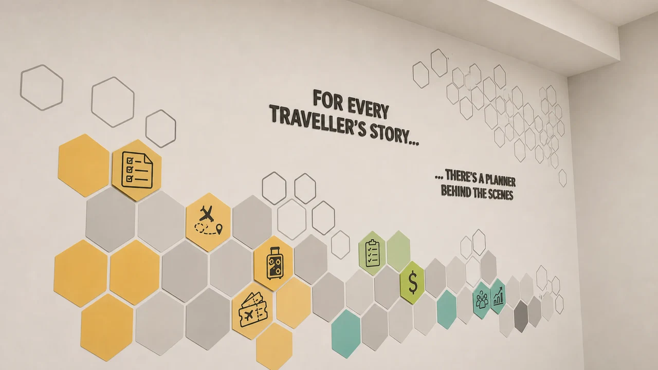 Zest Travels signage, detail 4