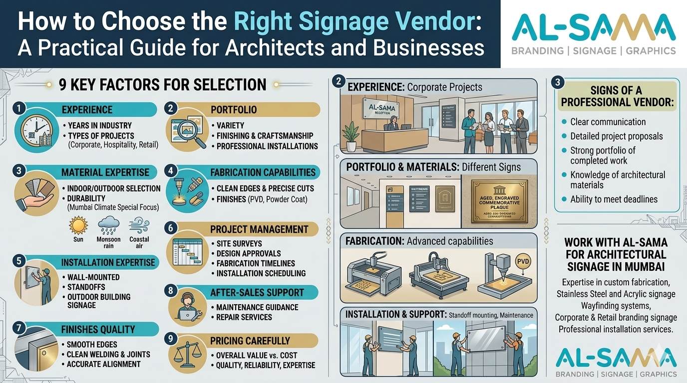 How to Choose a Signage Manufacturer — An Evaluation Guide for Architects